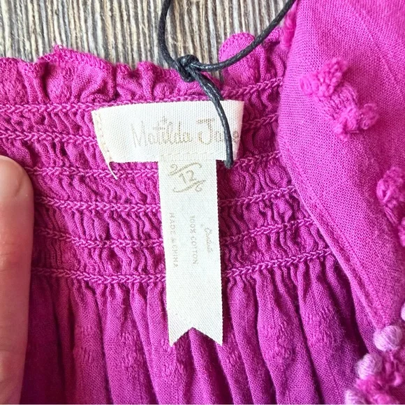 Matilda Jane Pink Ric Rac Top Girls Size 12 Boho Boutique Ruffle Tank - Picture 2 of 5